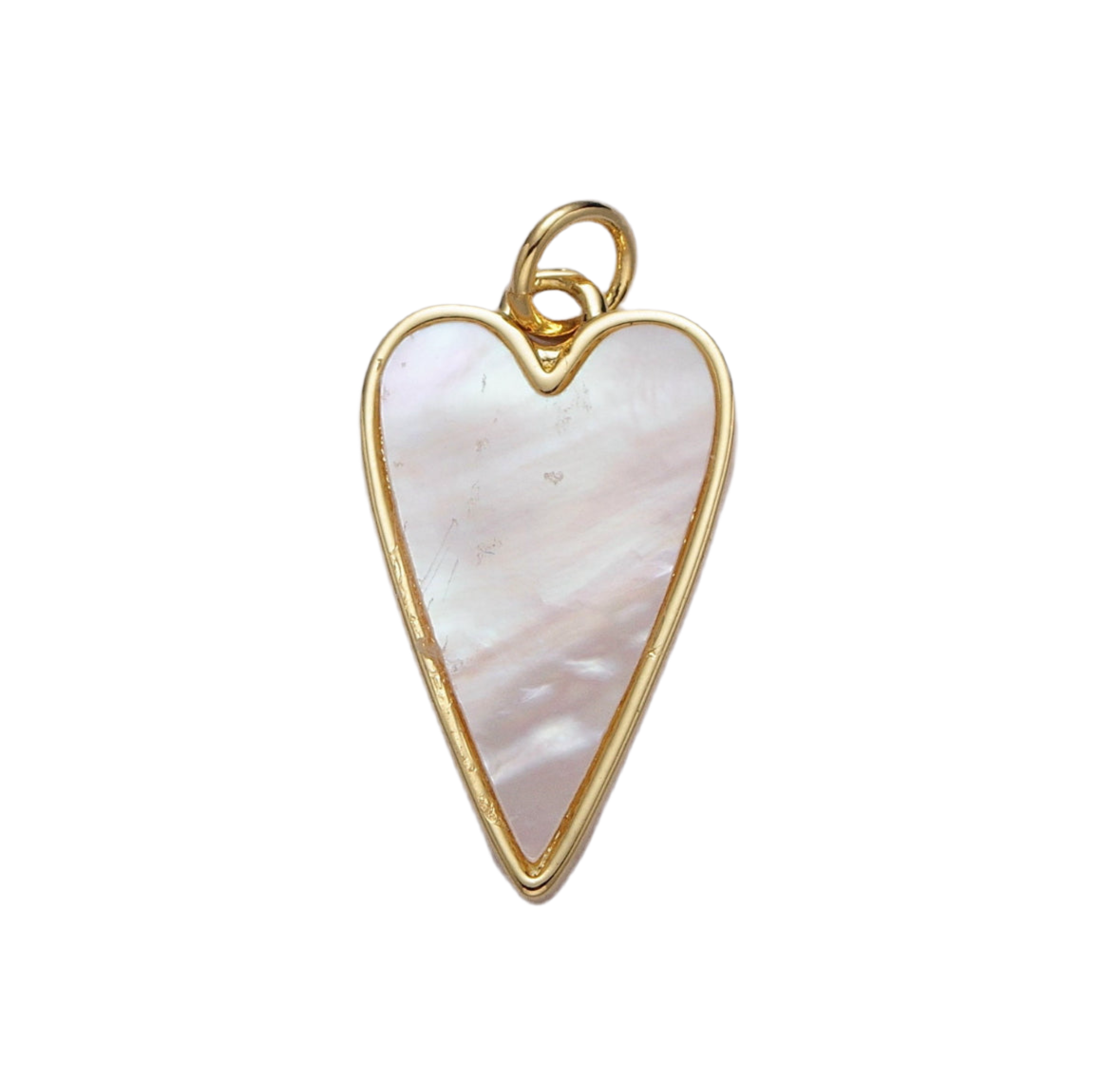 Long Pearl Heart Charm