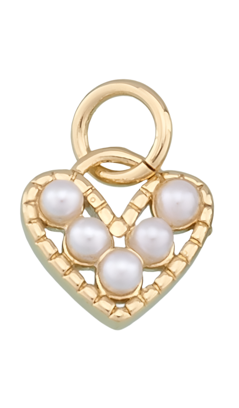 Small Pearl Heart Charm