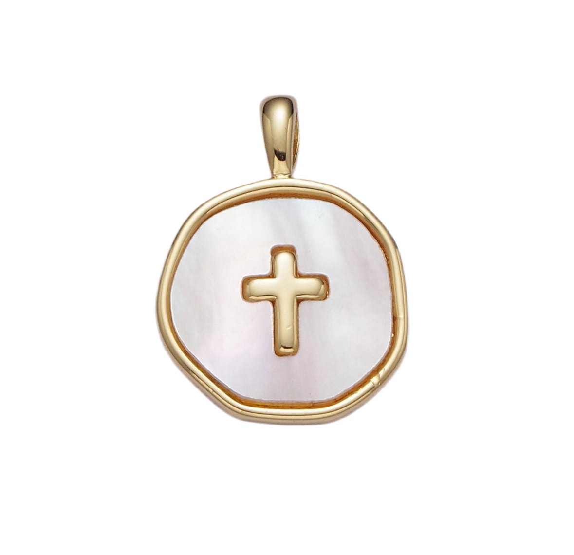 Pearl Cross Charm