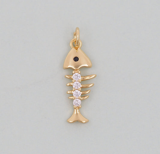 Fish Skeleton Charm