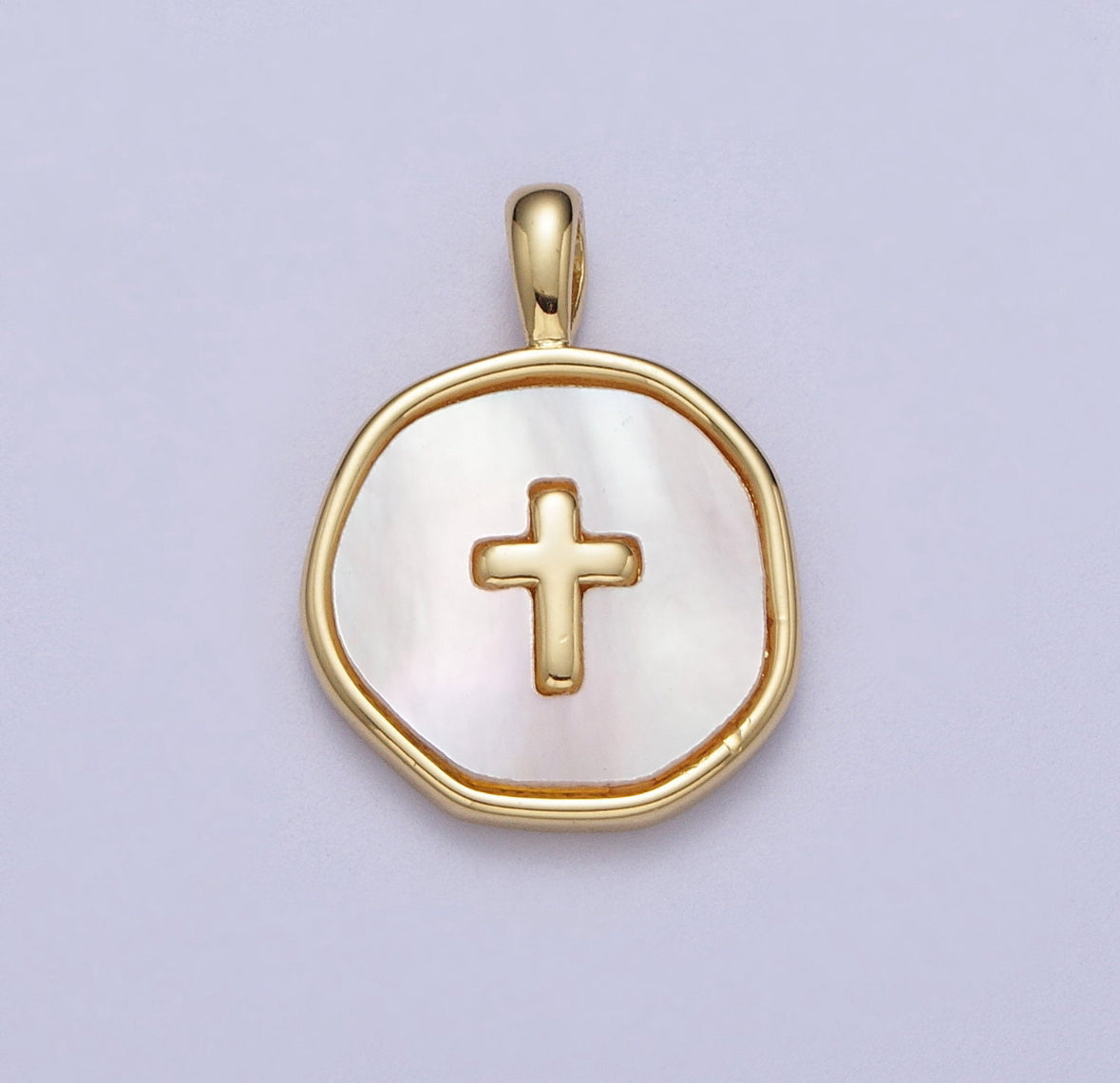 Pearl Cross Charm