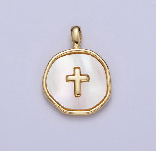 Pearl Cross Charm