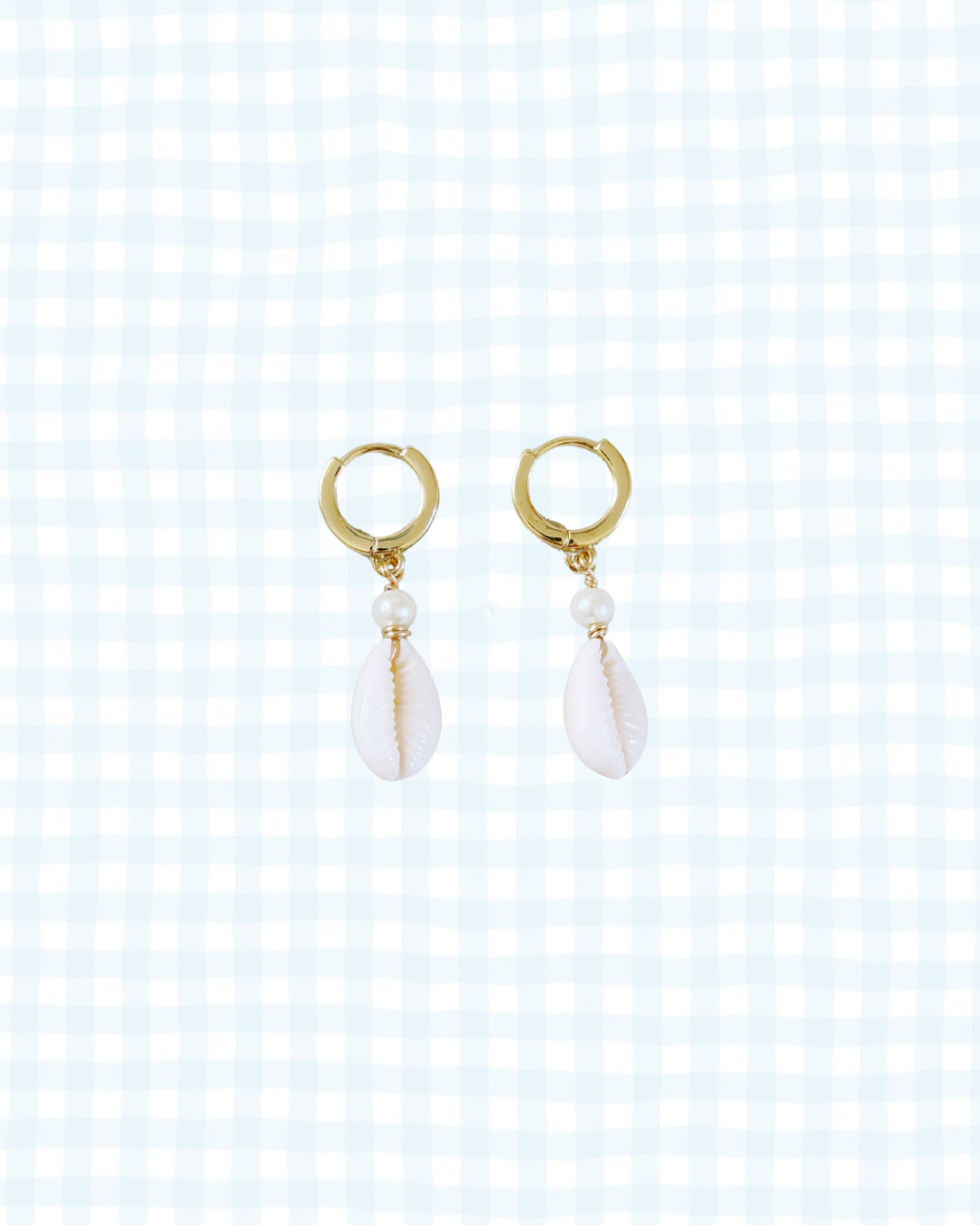 Cowrie Pearl Hoops