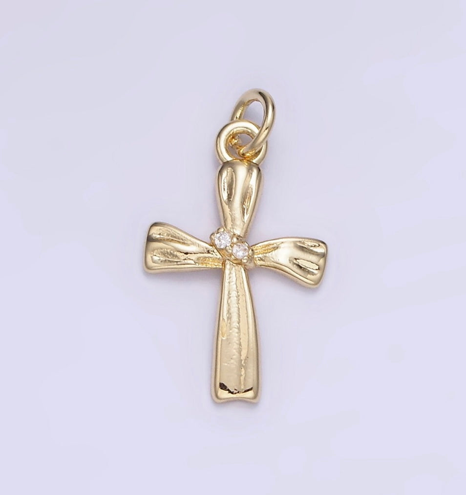 Ribbon Cross Charm