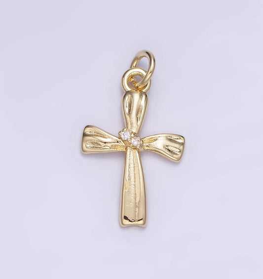 Ribbon Cross Charm