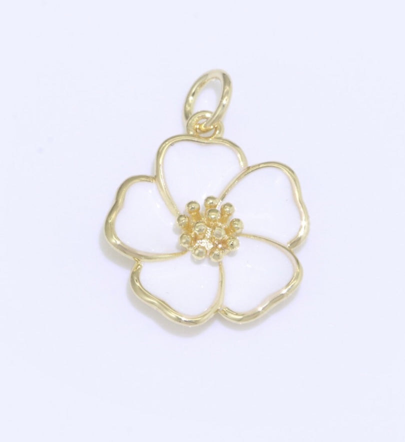 White Flower Charm