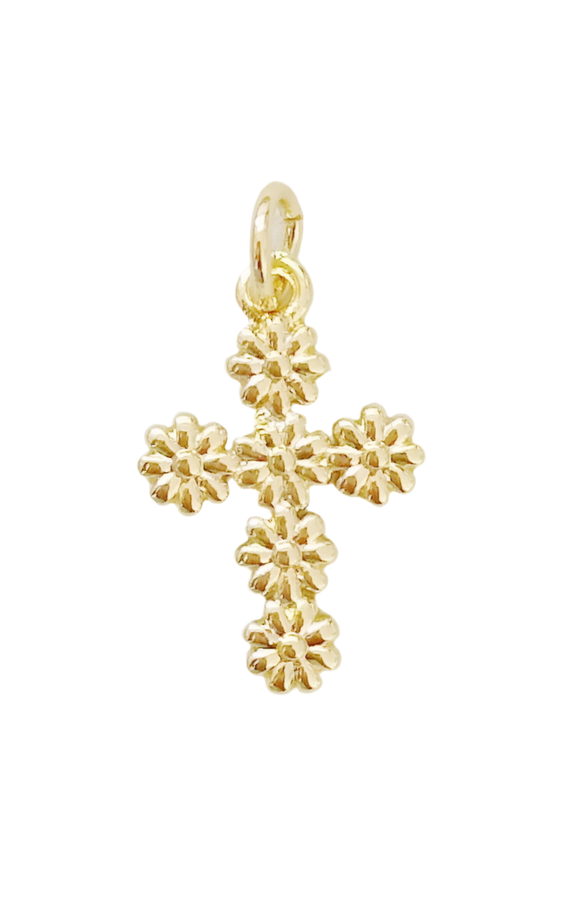 Flower Cross Charm