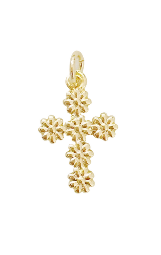 Flower Cross Charm