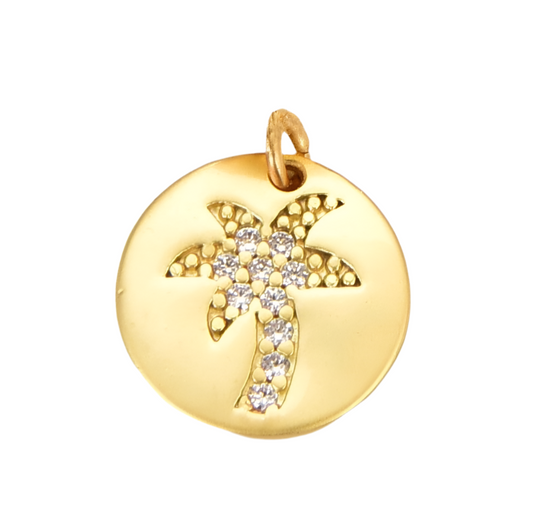 Palm Tree Coin Charm